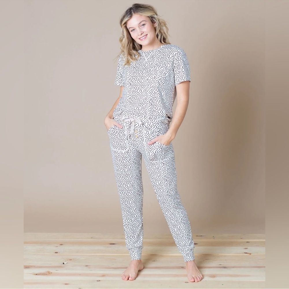 Lates by Kate JAM PANTS SET Creamy Dot